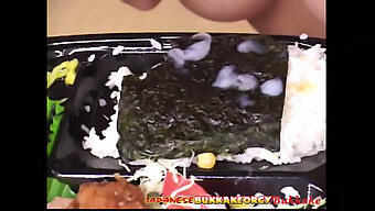 18-Year-Old Japanese Girl Enjoys Cumming With Sushi