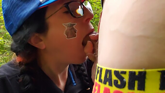 Amateur Nerd Gets A Public Blowjob And Facial