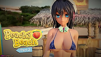 Dolgun bikini hizmetçisi Hibiki, Peachy Beach'in devamında oral ve vajinal zevk alıyor